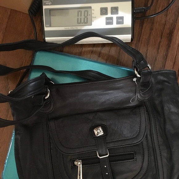 STONE MOUNTAIN Black Leather HOBO TOTE SHOULDER BAG Purse - Picture 3 of 14